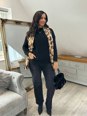 Black Cable Knit Jumper Emilia