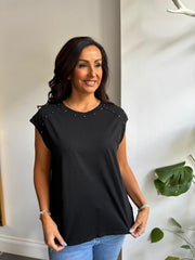 Black Star Embellished Top Esther
