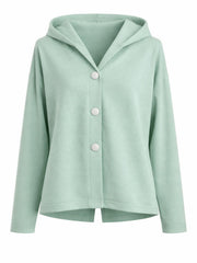 Sage Hooded Button Shacket Mabel
