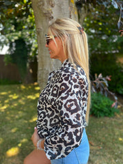 Black Leopard Print Blouse Hailey