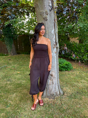 Chocolate Cargo Pocket Jumpsuit Verity