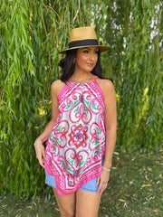 Lipstick Elegant Print Top Adelaide