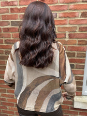 Latte Block Lines Knitted Top Dawn