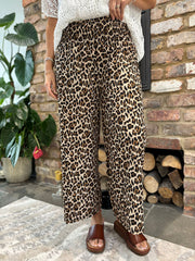 Shimmer Leopard Wide Leg Trousers