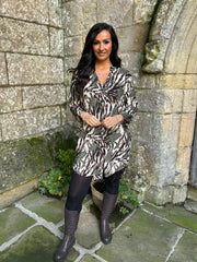 Khaki Brushed Animal Tunic Gloria