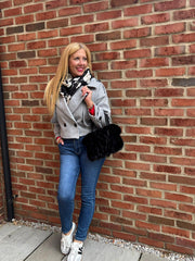 Grey Double-Breasted Short Coat