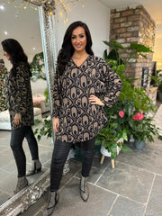 Camel Seamless Print Longline Zip Top Cassie