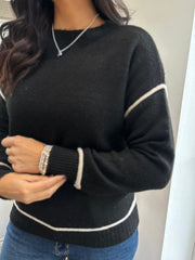 Black Contrast Trim Knit Bethany