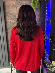 Red Animal Sparkle Top Layla
