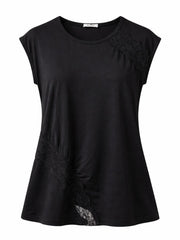 Black Lace Detail Top Amanda