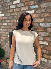 Stone Lace Detail Top Amanda