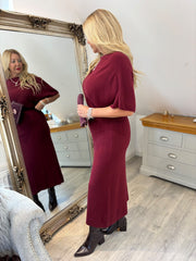 Wine Soft Knit Dress Emily