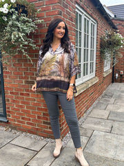 Mauve Oversized Patterned Blouse Indy