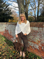 Winter White Knitted Wrap Jumper Nell