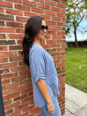 Denim Lace Stripe Top India