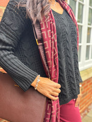 Black Tube Sleeve Knitted Jumper Ellie