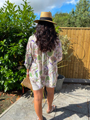 Mocha Abstract Leaf Shirt Rachel