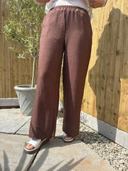 Chocolate Wide Leg Trousers Margot