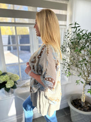 Mocha Watercolour Paisley Top Nicole