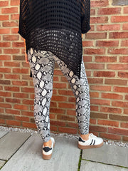 Grey Snake Print Leggings
