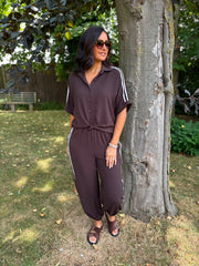 Chocolate Two Stripe Co-Ord Nikki