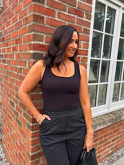Black Smooth Double Layered Vest Saylor
