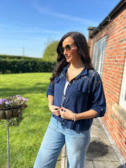 Navy Lace Detail Jacket Saylor