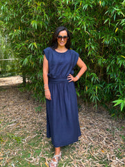 Navy Top & Skirt Set Daniella