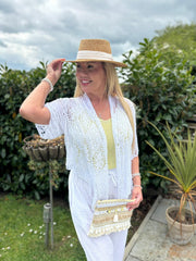 White Multi Hole Shrug Paloma