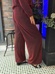 Red Diamante Shimmer Trousers Hazel
