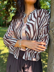Chocolate Animal Print Blouse Hailey