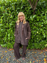 Chocolate Quilted Jacket Eden