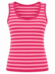 Lipstick & Pink Striped Vest Eloise