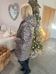 Animal Print Quilted Coat Maeve