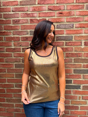 Chocolate Ribbed Shimmer Vest Juniper