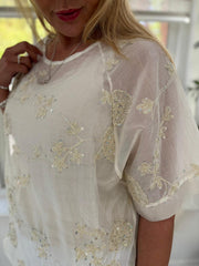 Stone Shimmer Embroidered Top Petra