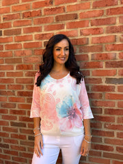 Peach Paisley Floral Knit June
