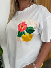 White Citrus Palm Tee Brianna
