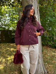 Wine High Neck Jacket Mila