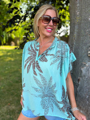 Mint Palm Leaf Top Millie