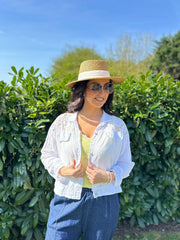 White Lace Detail Jacket Saylor