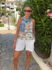Mediterranean Halter Neck Top Jessie