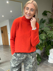 Rust High Neck Reverse Seam Jumper Mae