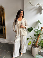 Gold Premium Shimmer Crochet Jacket Vivienne