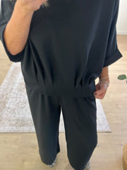 Black Gathered Hem Two Piece Marielle