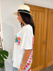 White Tropical Palm Tee Brianna