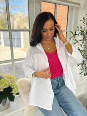 White Bubble Cotton Hooded Jacket Amelie
