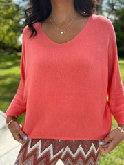 Coral Soft Fine Knit Doreen
