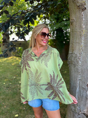 Green Palm Leaf Top Millie