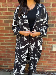 Monochrome Longline Hooded Shirt Brooklyn